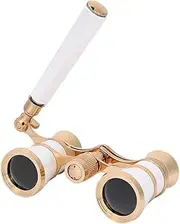 Opera Binocular, Glasses Telescope 3X25 Theater Glasses Mini Binocular Concert Portable Compact Lightweight, with Handle for Adults Kids Women Girls in Musical(white)