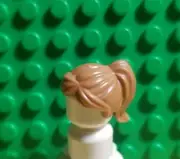 LEGO Girl Hair Light Brown Ponytail Bangs NOUGAT Combed Fringe Minifigure Wig