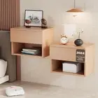 Floating Nightstand, Modern Wall Mounted Bedside Table with Drawer, Wood Bedside
