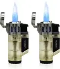 Triple Jet Flame Torch Lighter Butane Refillable Gas Lighters with a Gift Box 2