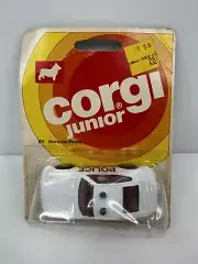 Vintage 1976 Corgi Junior Porsche 911 Police Car 37 White HTF