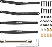 RCAWD for FMS FCX24, 35mm Extended Upper & Lower Linkage & 70mm CVD Center Drive Shaft Upgrades Parts 1/24 Crawlers Black