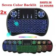 2.4gHz_Backlit Mini Wireless Handheld Keyboard Mouse Touchpad - 7 COLOR -3 pack