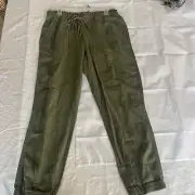 Social Standard Sanctuary Women's Pants Solstice Linen Jogger Pant L Green