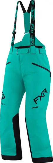 FXR Fresh 2023 Ladies Snowmobile Bib Pants, black-green, Size XS 28 for Women Black Green