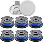 Compatible with Ryobi Spool Line,String Trimmer Replacement Ryobi One+ AC14RL3A and Cap compatible with AC14HCA,18V 24V 40V Strimmer,6 Spools + 2 Cap