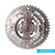 Handmade Silver Bicycle Crankset Gear Wall Clock Recycled Parts Unique Design