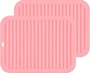 Smithcraft Silicone Trivets for Hot Dishes, Pots and Pans, Silicone Hot Pads for Kitchen, Heat Resistant Silicone Mat for Quartz Counter Table, Multi-Purpose Silicone Trivet Mat Pot Holders Set 2 Pink