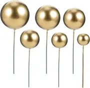 30Pcs Ball Cake Topper Plastic Cake Balls Mini Balloons Cake Topper Gold