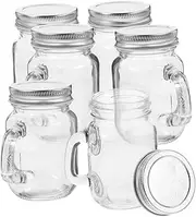Cabilock 6pc Airtight Mini Jars Glass Spice Jars Wooden Lids for Honey Desserts