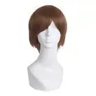 Men'S Short Straight Wig Cosplay Costume Wig (Light Brown)