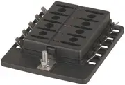 Blade Fuse 10way Block Spade Terminal Connection Output Rating 30A Max per Circuit