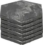Argon Tableware Black Marble Coasters - 10cm - Pack of 6 - Hexagonal Drink Placemats Reusable Dining Table Drink Coaster Placemats Drinking Glass Mat Cup Bar Mats for Table Setting, Restaurants