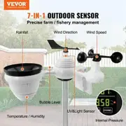 7-in-1 Wi-Fi Weather Station 7.5 in Color Display Home Weather Station Indoor Outdoor with Solar Wireless Outdoor Sensor Alarm Alerts