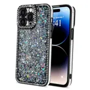 for Case Glitter, Luxury Shiny Bling Sparkly Bumper iPhone 14 Pro Max Black
