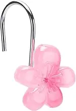 Flower Decorative Shower Curtain Hooks, Glowe in The Dardk, Elegant Style Shower Curtain Hangers for Bathroom Set of 12