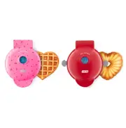 Dash Heart Treat Maker Set of 2, Mini Heart Bundt Cake Maker & Mini Heart Waffle