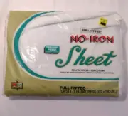 NOS Kmart Full Fitted Sheet No-Iron 50/50 Permanent Press New Old Stock Sealed