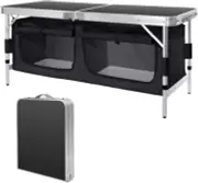 Folding Camping Table 4 Ft Foldable Picnic Table 3 Height Adjustable Portable Ca