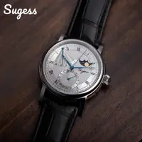 在飛比找蝦皮購物優惠-2023 Sugess 男士手錶自動機械月相手錶動力預留藍寶