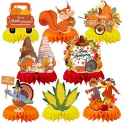 Fall Party Decorations, 8pcs Thanksgiving Table Decorations Honeycomb Centerp...
