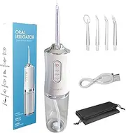 Irrigator Water Flosser Rechargeable, Dental Clean electric toothbrush 220ml Waterproof Water Pick for Teeth Portable Teeth Cleaning Kit with 3 Modes for Travel and Household (White)
