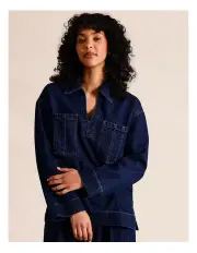 [Piper] Soft Denim Pull Over Shirt in Indigo