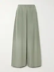 [Max Mara] Max Mara - Bonn Silk-blend Pants - Sage green - UK 6 UK 6 Green