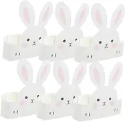 Rabbit Ear Party Hat Set 6pcs Easter Bunny Crowns Bunny Ears Hairband for Birthday Party Decorations