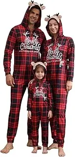 CSYBYW Christmas Onesie's, Family Matching One-Piece Pajamas Comfy Loungewear Pjs for Women Men Couple Jammies