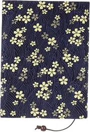 Veemoon Decorative Cloth Book Cover Hand Made Ornamental Book Sleeve with Design for Hard Cover Schoolbooks and Cherry Blossom