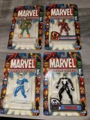 4 2005 Marvel Poseable Action Die Cast Mini Metal Figures Venom Torch Doc Ock