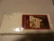 NEW Kohls St. Nicholas Square 70" round tablecloth Ivory/Cream Poinsettia Scroll