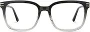 [Zeelool] Square Glasses Frame For Men, Acetate Eyeglasses with Clear Lens Metal Accent & Exquisite Hinges Kenny ZJGX293154