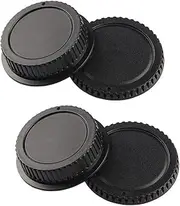 Front Body Cap & Rear Lens Cap Cover Compatible for Canon T8 T8i T7 T7I T6 T6i T5 T5i SL3 SL2 SL1, EOS 90D 80D 77D 70D 7D 6D Mark II/I, 5D Mark IV/III/II kit EF EF-S Mount (2+2Pack)