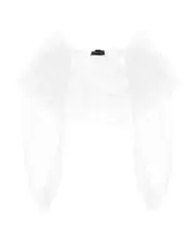ruffled cropped blouse 14Y White