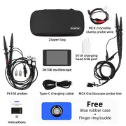 DS100 250MSa/s 50M 2-CH Mini Oscilloscope+Blue Protective Sleeve+2 P6100 Probes