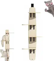 Doors Hanging Cat Shelf,Hanging Over Door Cat Shelf Multi-Level Door Hanging Cat Tree Shelves Vertical Hanging Save Space, for Indoor Cats Scratch/Climb (1PCS Wood Color)