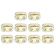 10Pcs Alloy Spring Cord Lock Ends Toggle for Shoelaces Gold 22.2x15.2mm