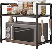 Microwave Stand Countertop - Microwave Stand Microwave Stand | Microwave Stand With Storage | Kitchen Bakers Rack | Heavy Duty Countertop Kitchen Utensils Tableware Storage With Hooks For Counter Top