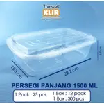 HP KLIR MOSLEM 長方形 1500ML 長方形容器透明透明盒米食品惠普零食