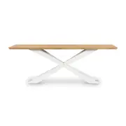 [Florabelle Living] Helsinki Oak Dining Table Natural W/ White Cross Leg 2.2m