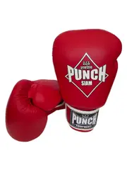 PUNCH Boxing Gloves Siam LEATHER RED 16OZ