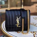 可可店二手SAINT LAURENT YSL 中款 VICKY 小羊皮絎縫斜背包 斜挎包斜背包單肩包側背包手提包