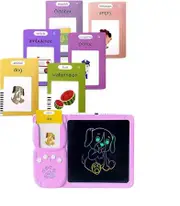 Pink - Bilingual Spanish English - 2 in 1 Talking Flash Cards Writing Tablet Speech Toy, 510 Sight Words ABC 123 Alphabet Numbers Montessori Toy