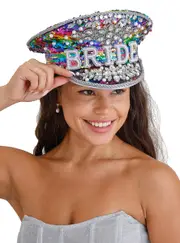 Bride Deluxe Rainbow Embellished Hens Party Hat