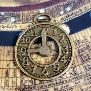 Antique Brass Bronze Tone Artsy Retro Cool 25x21mm Clock Face Charms 4 pcs