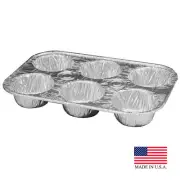 DURABLE 1500-30 Aluminum 6 Cavity Muffin Pan Bulk 500/cs