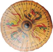 1pc Bridesmaid Parasol Hand Painted Umbrella Qipao Umbrella Photography Umbrella Parasol Dragon and Phoenix Oilpaper Umbrella Boho Decor Waterproof Umbrella Dragon Pattern Bamboo