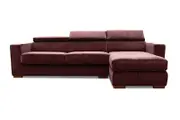 ANGUS VELVET Right-Hand Facing 3 Seater Chaise with Sofa Bed